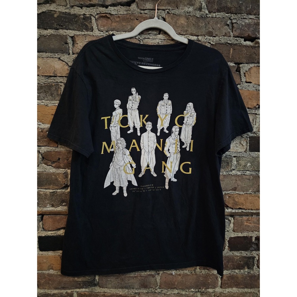 Tokyo Revengers Manji Gang Shirt‎ Mens Large Black Good Smile Anime Crunchyroll